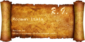 Rozman Itala névjegykártya